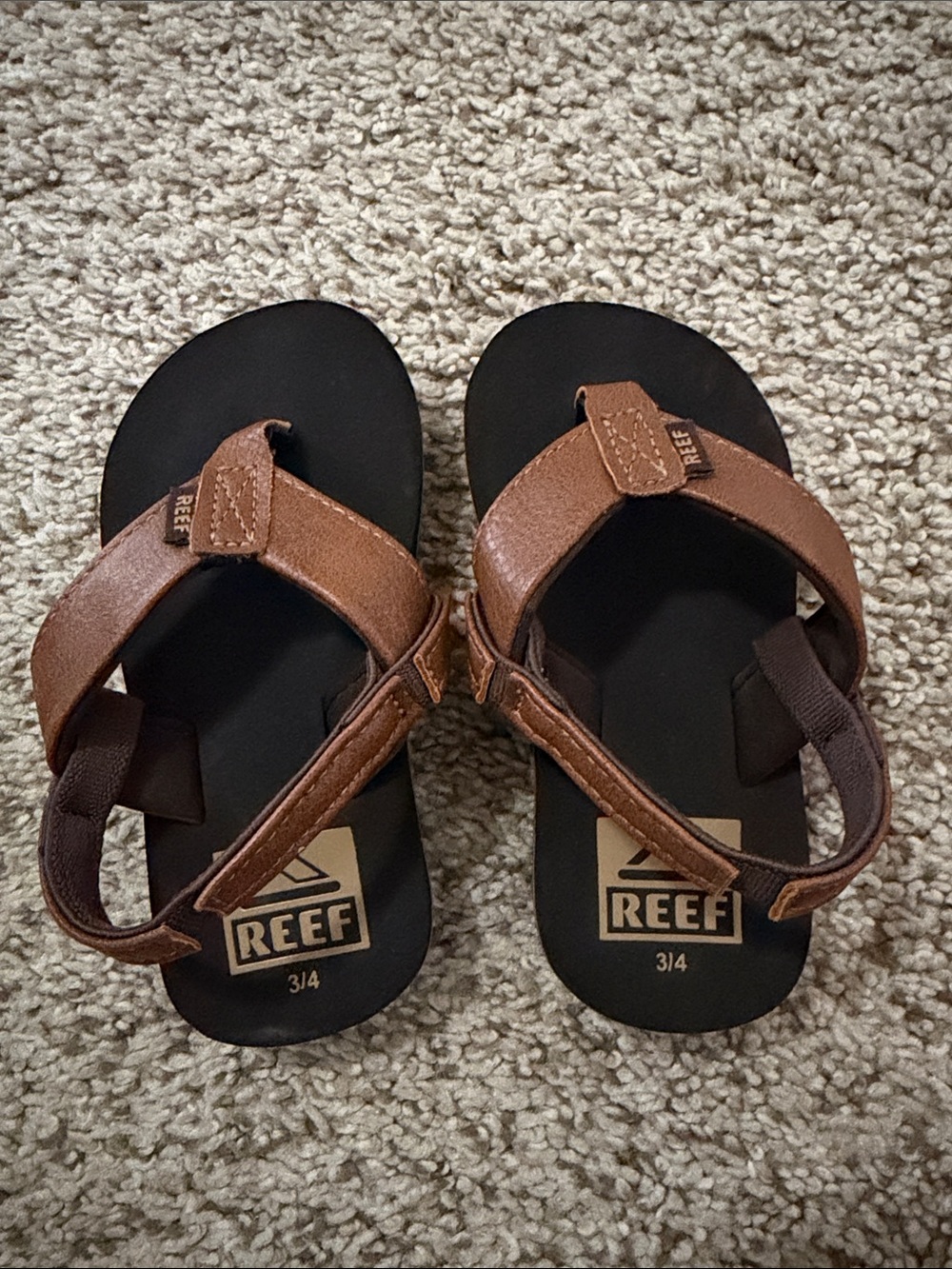 Reef (baby) Brown Leather-Style Sandals